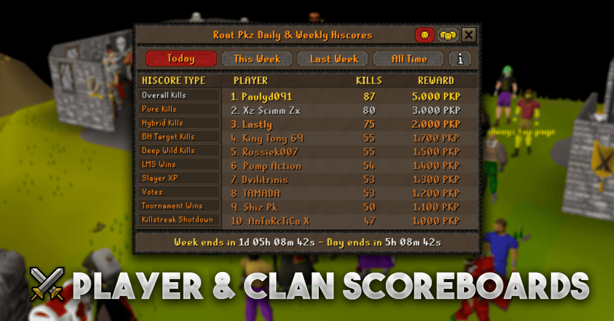 ❤️ ROAT PKZ ✅ PVP ✅ GAMBLING ✅ OSRS